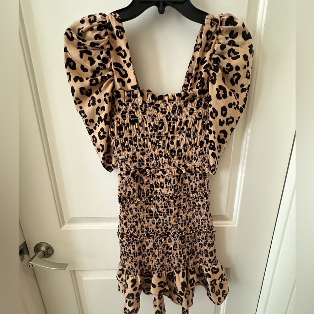 Cheetah print Oliviaceous bodycon scrunch dress